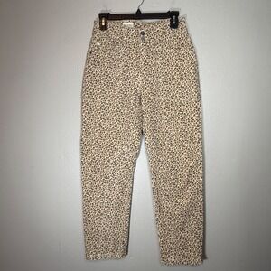 Pilcro Anthropologie Leopard Print High Rise Straight Leg Jeans 25 Indie Sleaze